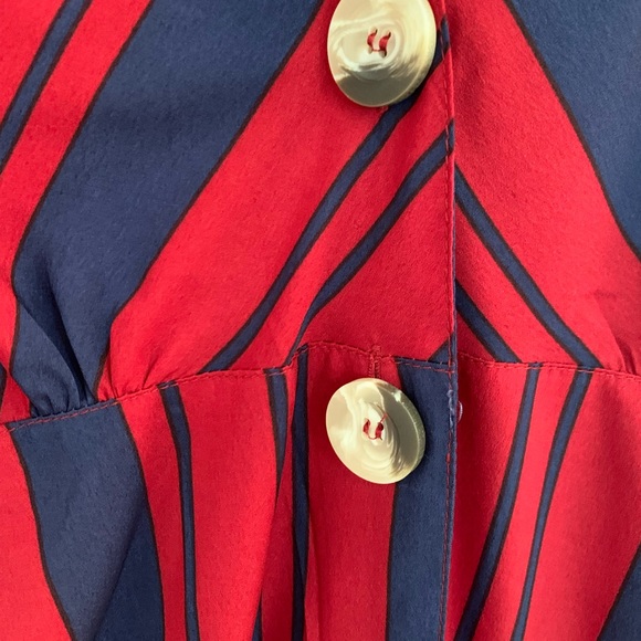 ASOS Maternity size 6 long sleeve dress. Burgundy and navy blue stripes - Picture 5 of 5